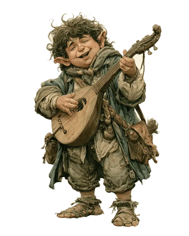 A halfling bard character