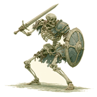 An animated skeleton warrior